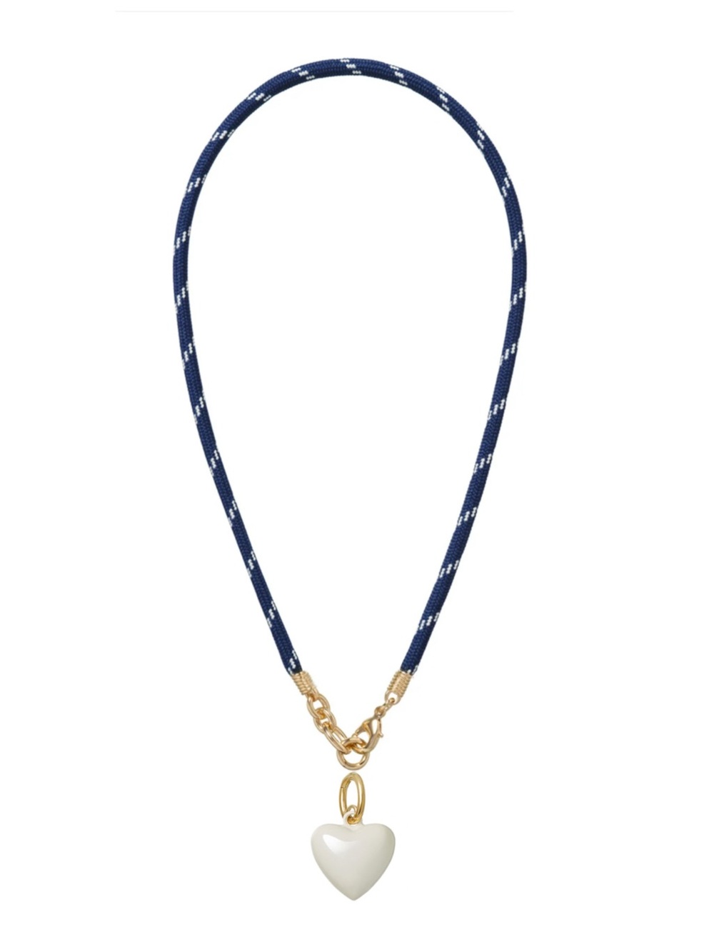 NWOT Roxanne Assoulin The Happy Cord
Charm Necklace Navy Cord
Cream Heart